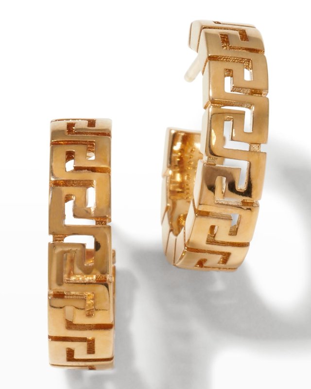 Greca Metal Hoop Earrings